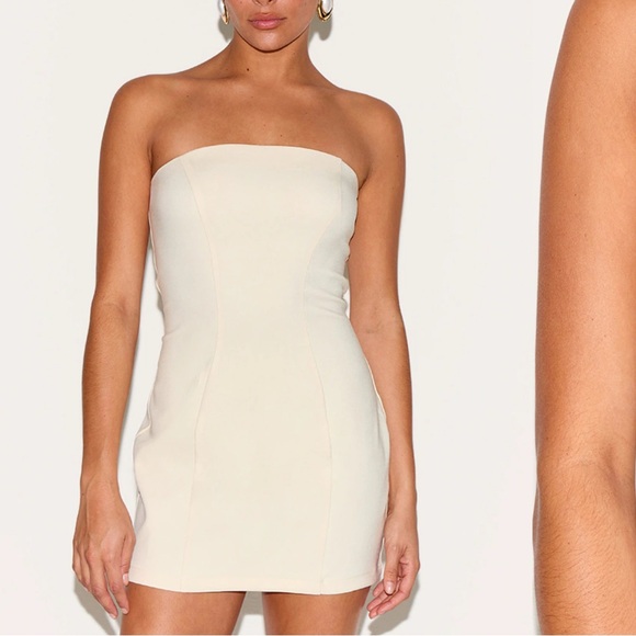 Cream Strapless Dress mini dress - Picture 1 of 4